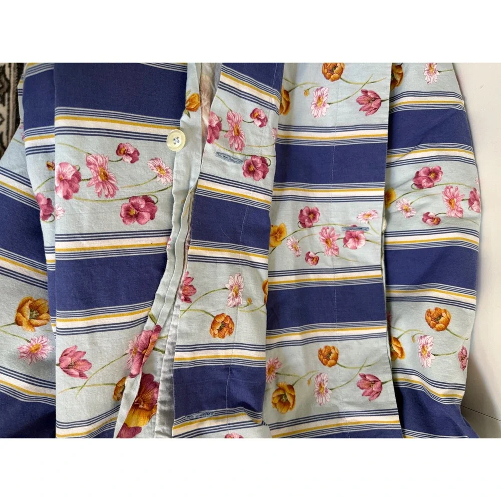 Cottimaryanne Italian Floral Striped Reversible Duvet Cover  Cottagecore Full